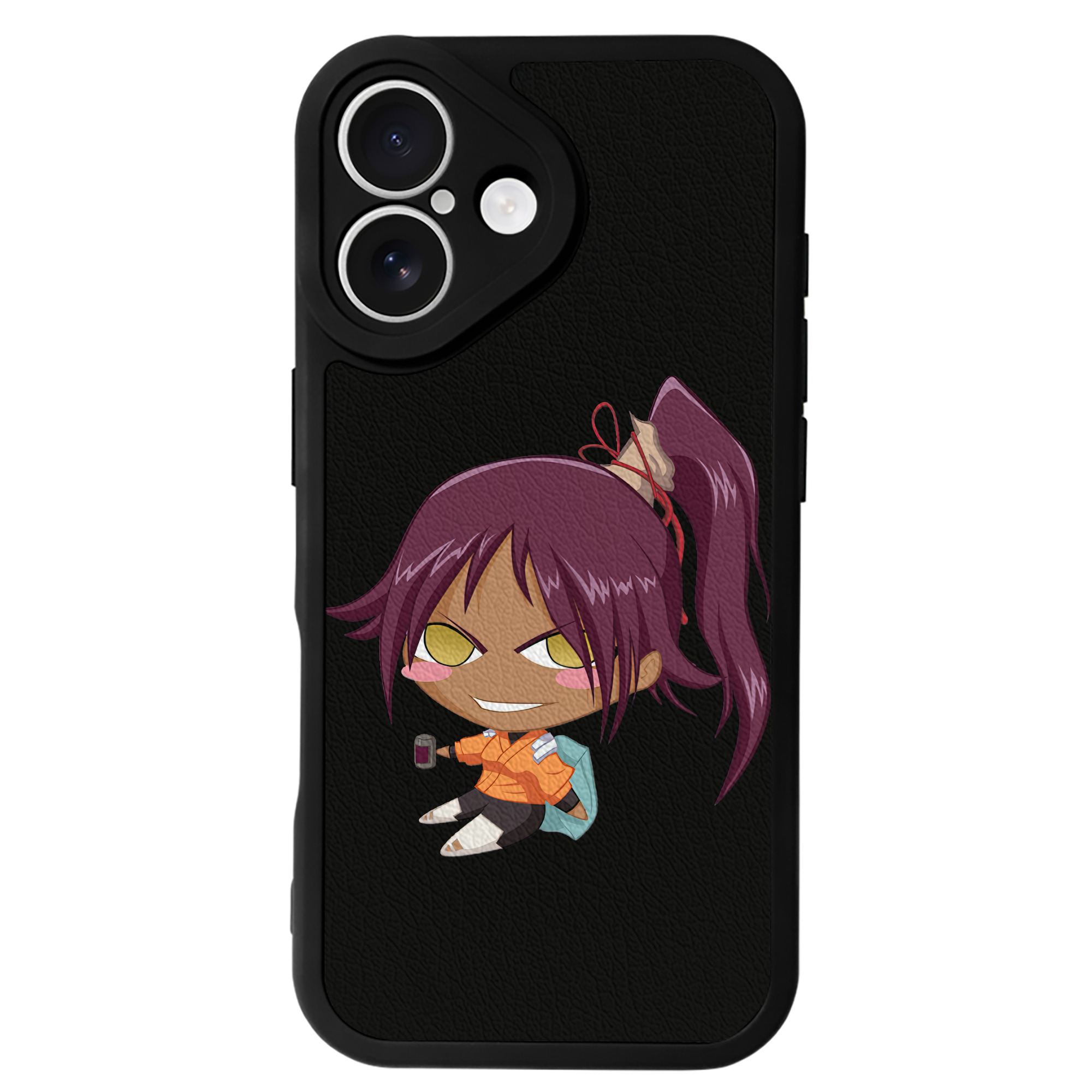 （画像用） ブリーチ 四楓院 夜一（しほういん よるいち） BLEACH Shihouin Yoruichi 【iPhone 16シリーズ対応】シリコンスマホケース（レザー調） 材質：シリコン